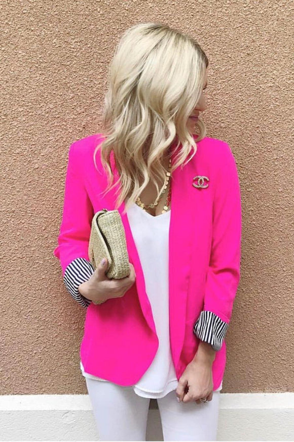 Peyton Hot Pink Blazer – The Poppy Boutique