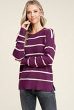 Emmy Striped Sweater in Plum