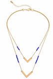Blue and Goldtone Point Necklace
