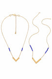 Blue and Goldtone Point Necklace