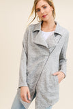 Annabelle Knit Moto Jacket in Grey