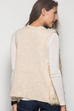 Faux Fur Sweater Vest in Cream