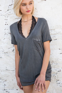 Betty Basic V-neck in Charcoal